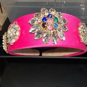 Chunky, Hot Pink Embellished Headband